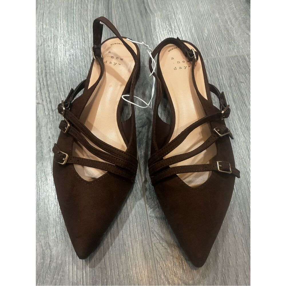 A New Day - Women's Twiggy Multi Buckle Mini Heel Flats